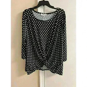 C’EST LA V.IT NWT black polka dotted blouse/top, sz 3X.